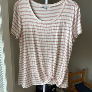 Light Pink and White Striped Faux Knotted Too